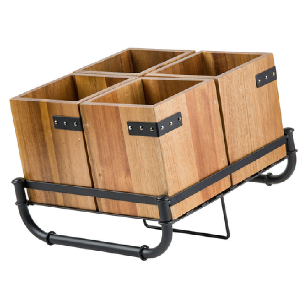 TableCraft Products 10075 - Industrial Collection™ Cutlery Holder Rack, 11-1/4" X 12-1/4" X 3-3/4"