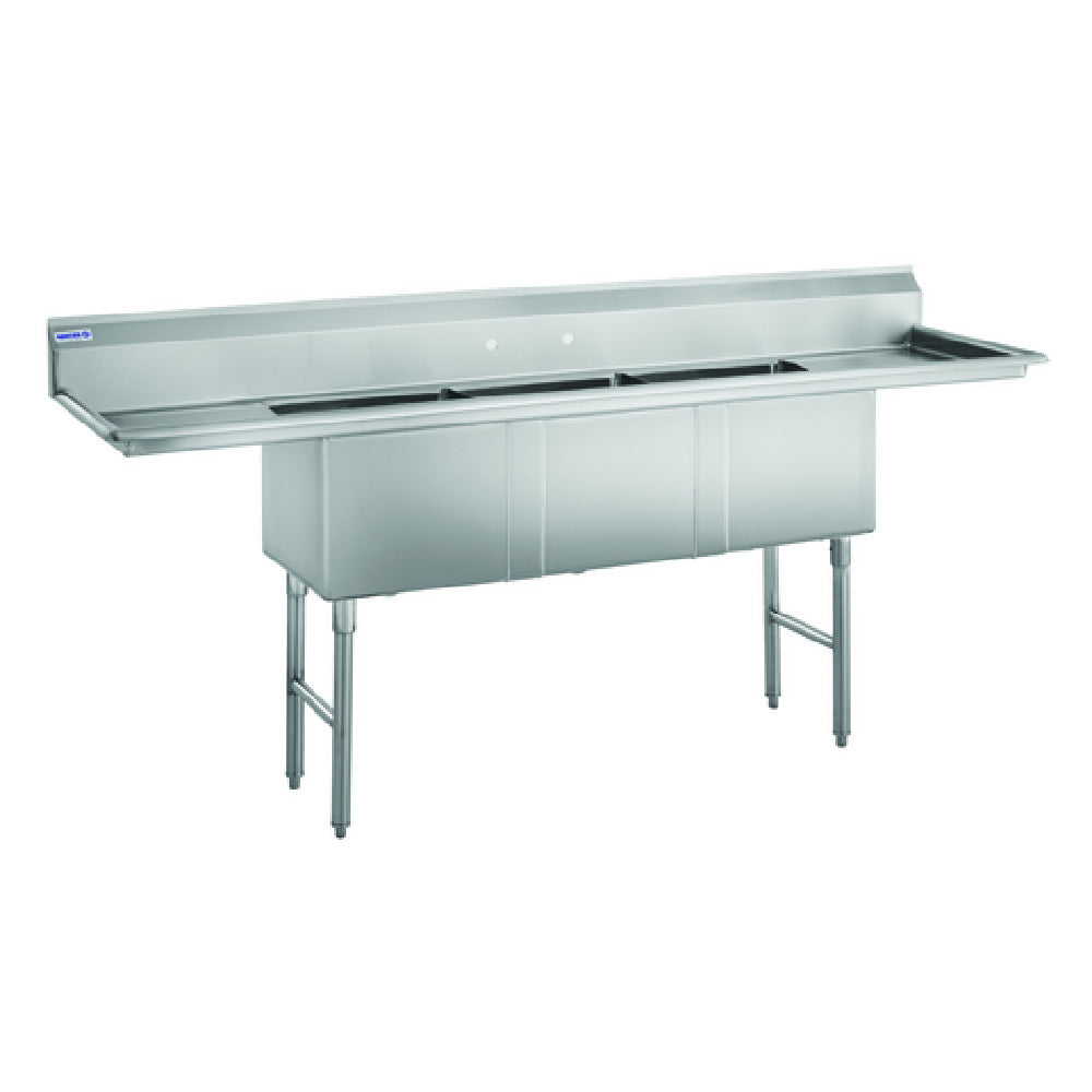 Hubert 29N-002 - Kratos® Compartment Sink, 18"W X 18"D X 14"H Bowl Size, (2) 18" Drain Boards