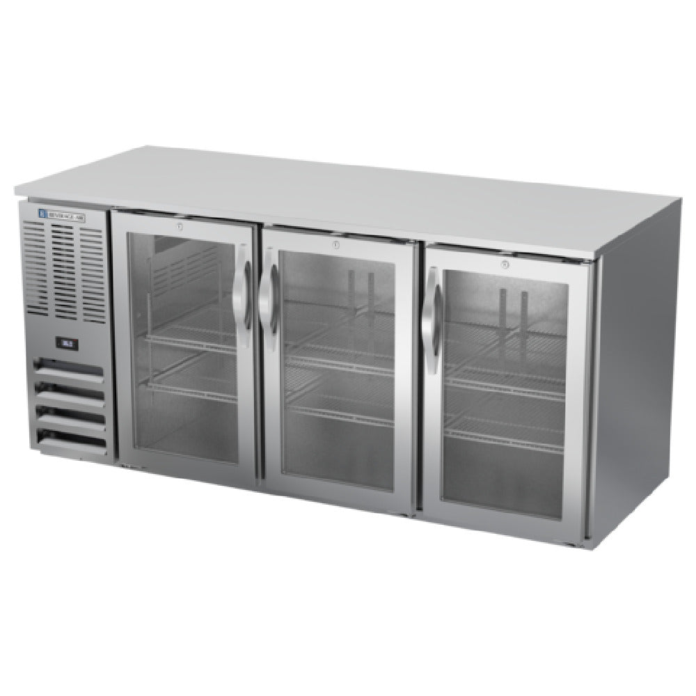 Beverage Air BB72HC-G-S - Refrigerated Back Bar Storage Cabinet, Three-section, 72"W X 30-3/8"D X 34"H