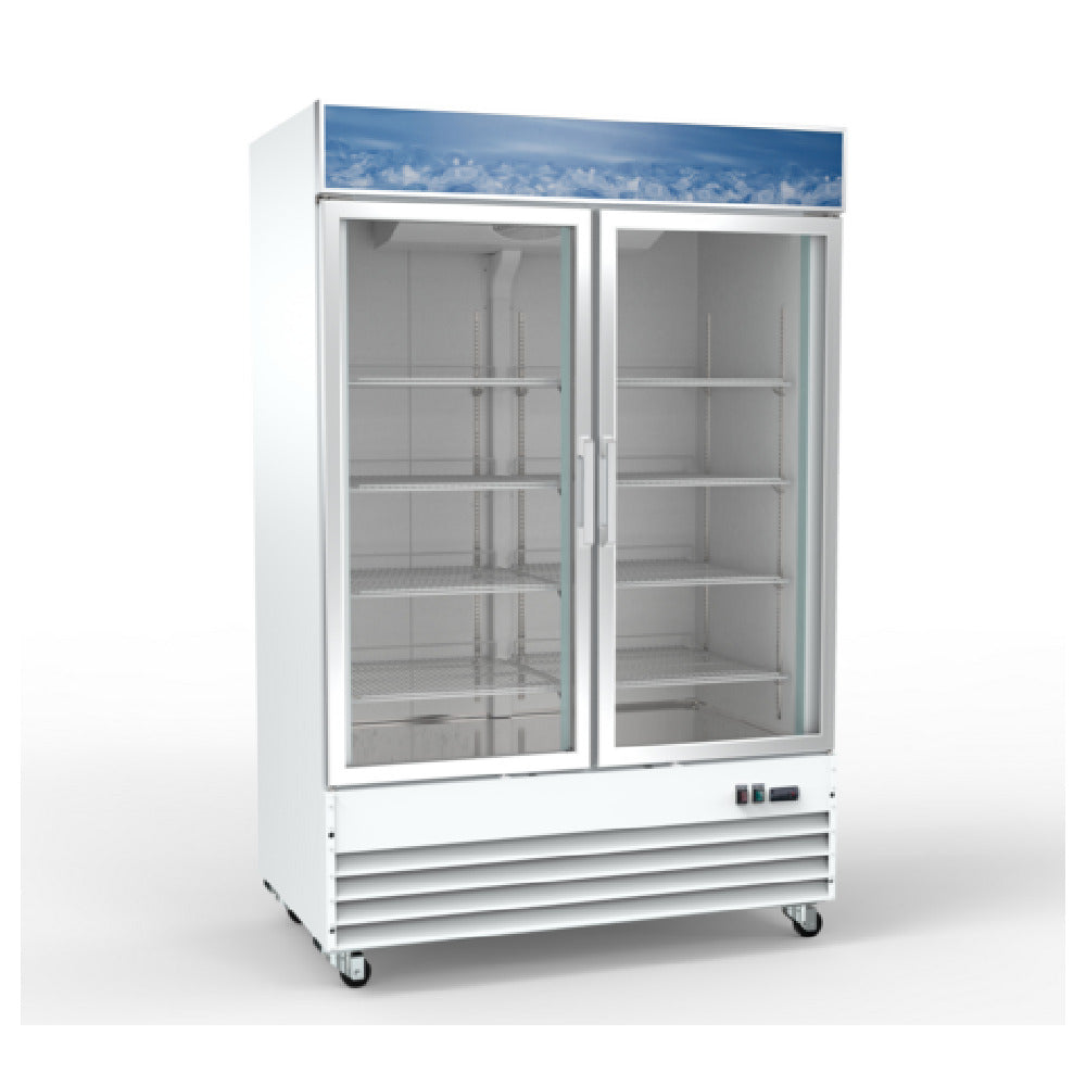 Hubert 42562 - Kratos 67K-228 Two-Door Merchandising Freezer, 53"W, Self-closing Doors With Magnetic Gaskets