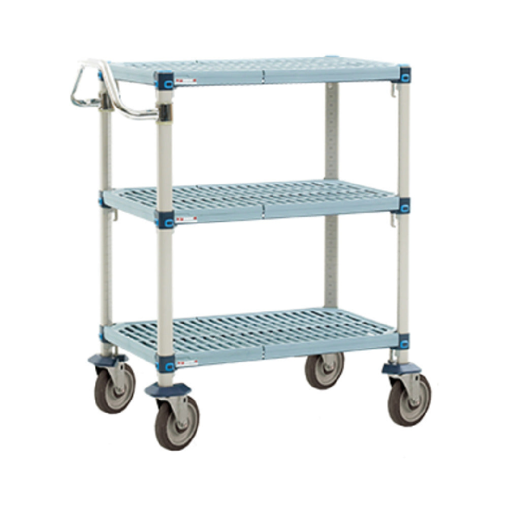 Metro MQUC1830G-35 MetroMax® Q Utility Cart 18"W X 30"D X 40"H (3) Open Grid Polymer Mat Shelves
