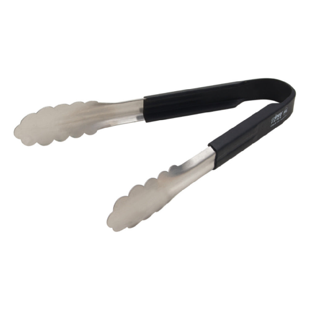 Winco UTSH-9K Utility Tongs 9" Black Silicone Handle