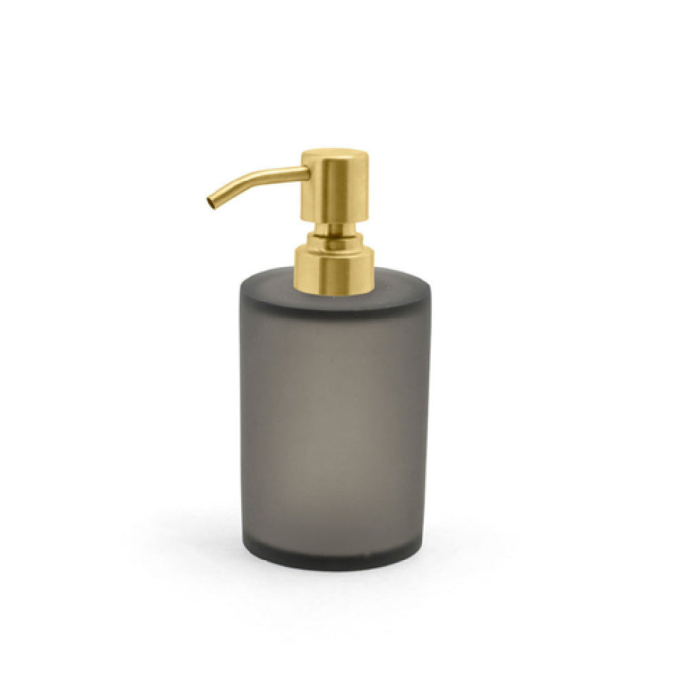 FOH RSP025GYR12 10oz Nassau Pump Smoke With Matte Brass Top Includes One RSP102GOS22 Stainless Pump Top Matte Brass