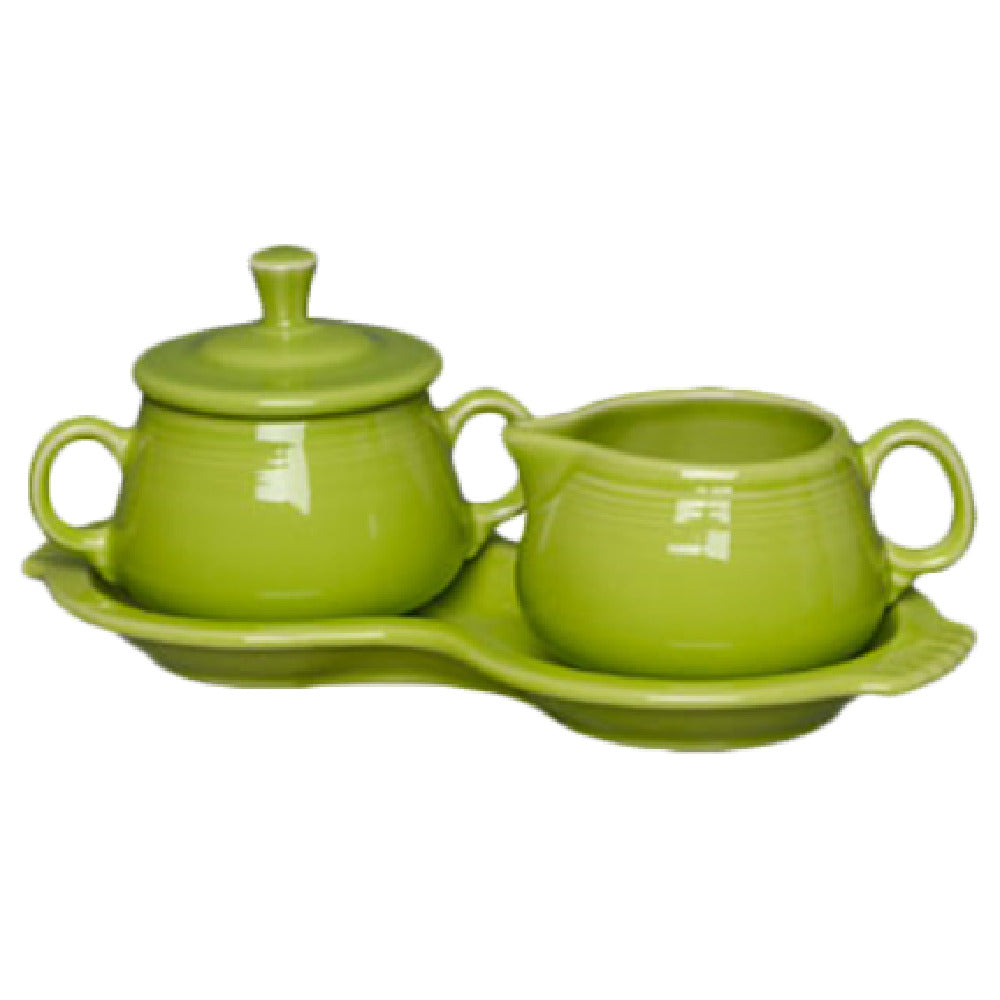 Steelite HL821332 Sugar & Cream Tray Set Includes: (1) 7-3/4 Oz. Sugar Bowl With Lid & Handles