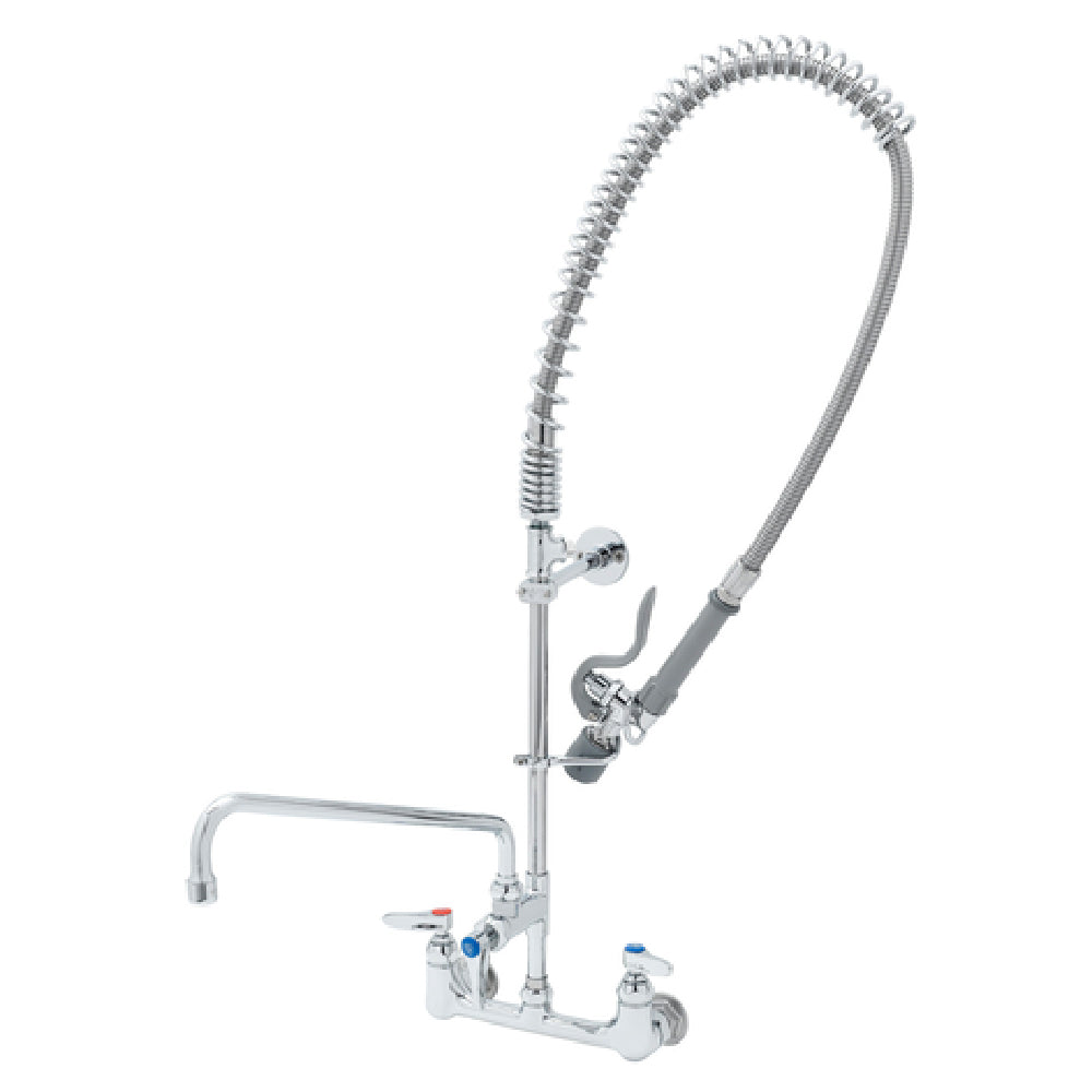 T&S Brass B-0152-14-CRBCT EasyInstall Pre-Rinse Unit 8" Wall Mount Add-on Faucet 14" Swing Nozzle With Stream Regulator