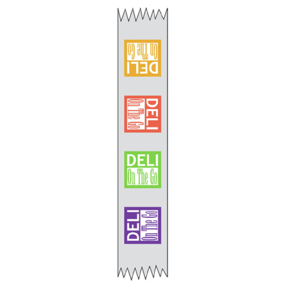 Hubert 90445 - Merchandising Food Tape, "Deli On The Go" Color Blocks, 1" X 500' Roll