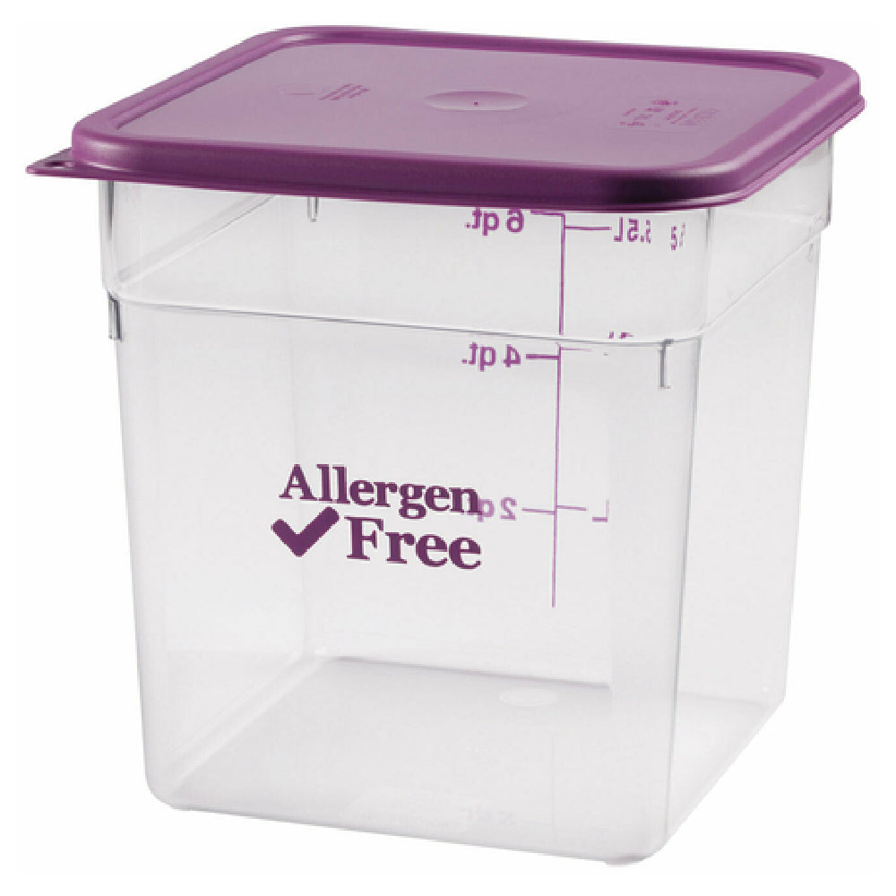 Cambro 8SFSCW441 CamSquare® Food Container 8 Qt. 8-3/8"L X 8-3/8"W X 9-1/8"H