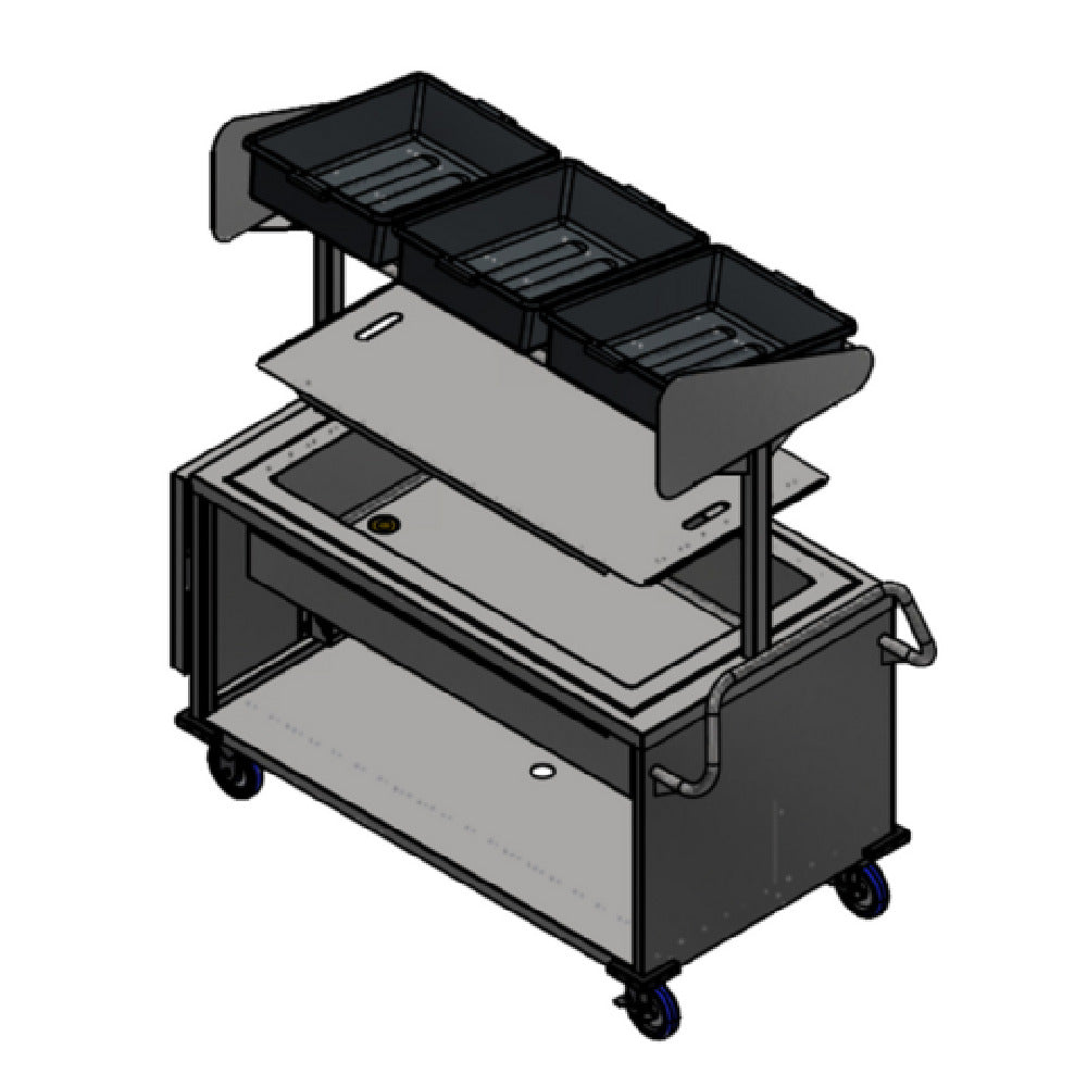 Winholt SS-BC-2748H29-INSULIB-FS18-TOS - Mobile Grab & Go Merchandiser Kiosk Cart