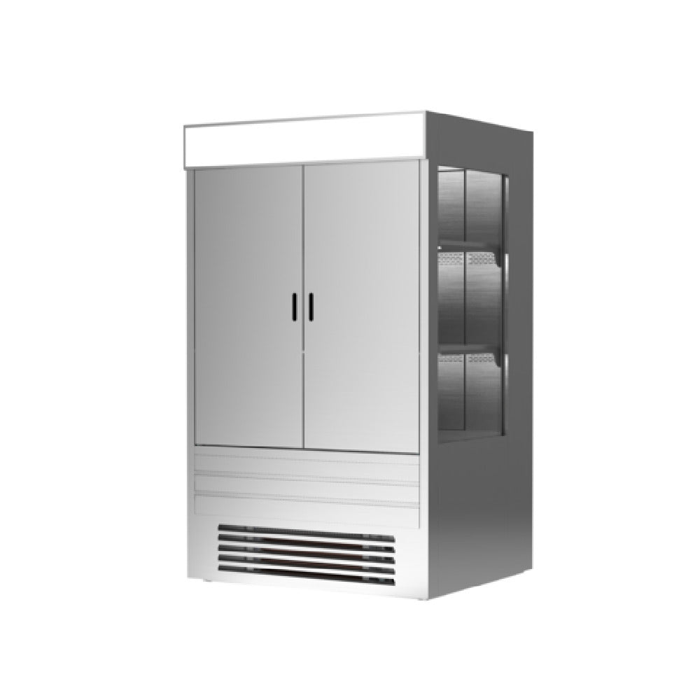 Turbo Air TOM-48ES-N-RL Vertical Air Curtain Open Display Merchandiser 41.4 Cu. Ft. Capacity