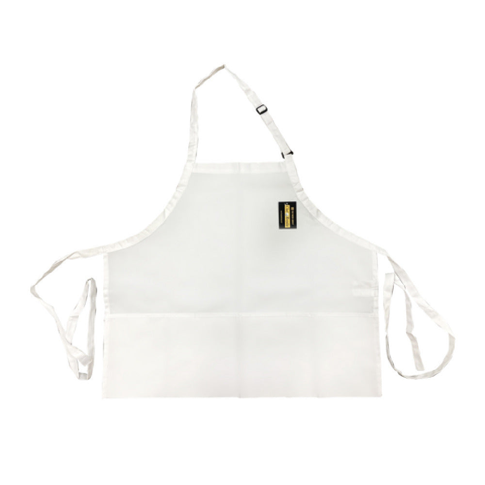 Thunder Group CA2427WH Chef Regalia Bib Aprons 24" X 27-1/2" (3) Pocket Mid-length