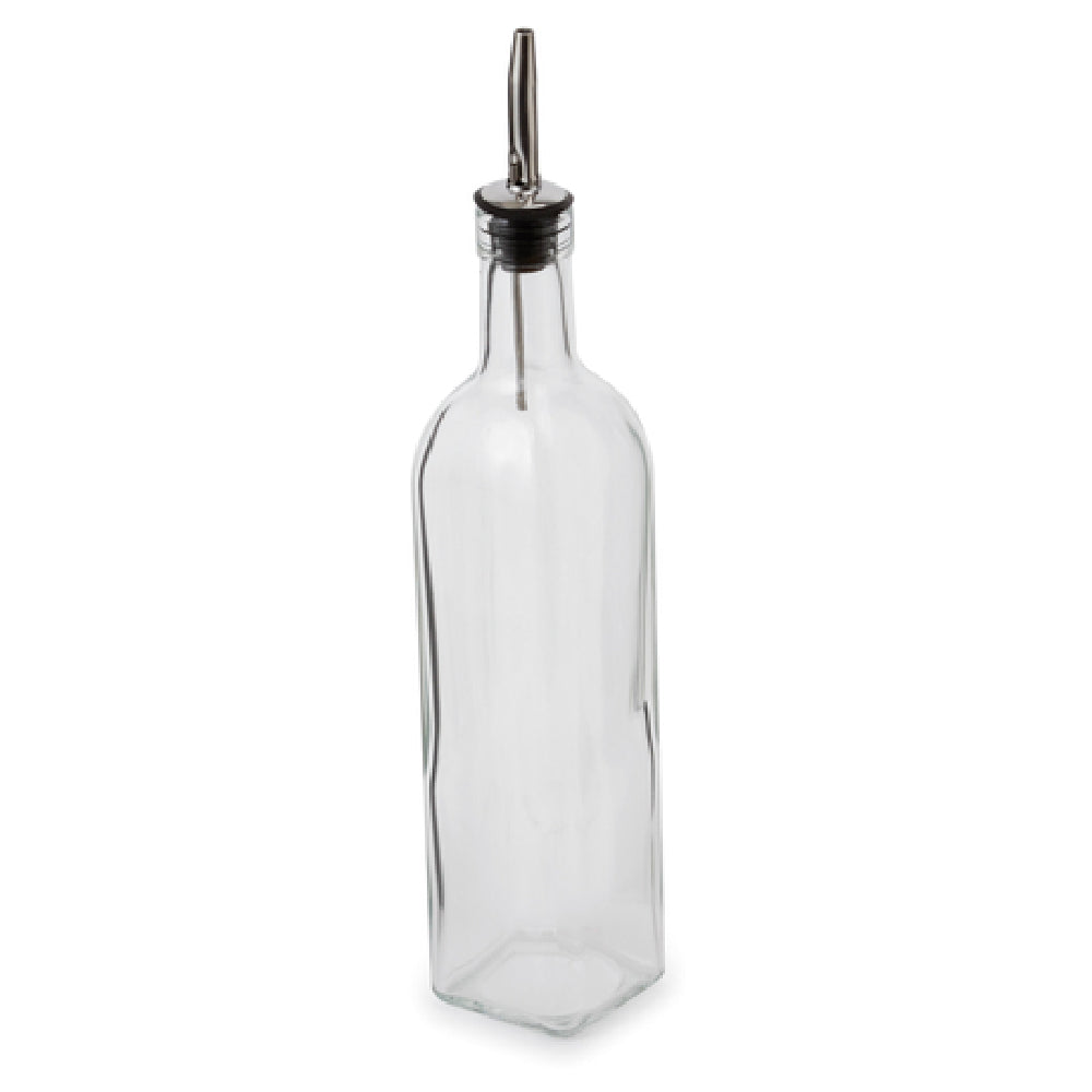Royal ROY C 16 - Cruet, 16 Oz., Square Glass With Stainless Steel Lid