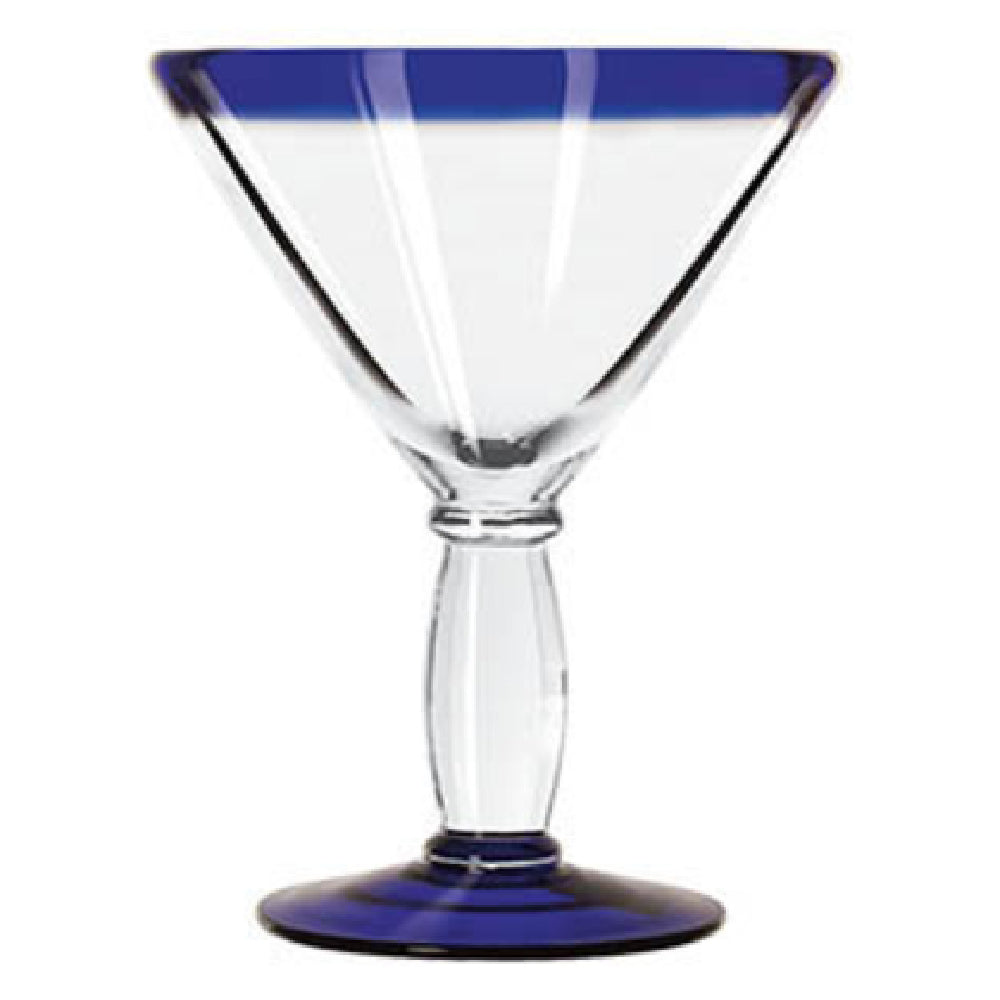 Libbey 92305 Cocktail Glass 10 Oz. With Cobalt Blue Rim And Foot