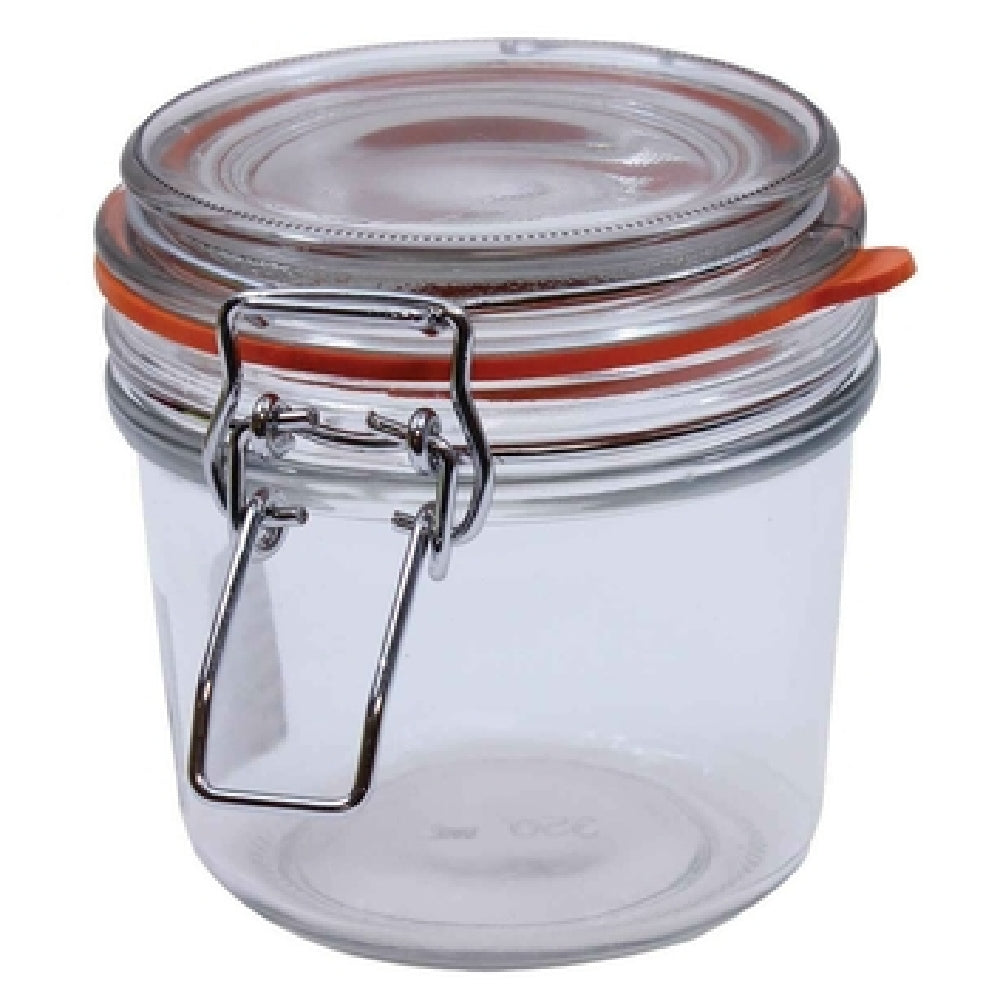 TableCraft Products CJS12 - Cash & Carry Condiment Jar Set, Includes: (4) 12 Oz. Jar With Clip Top Lid