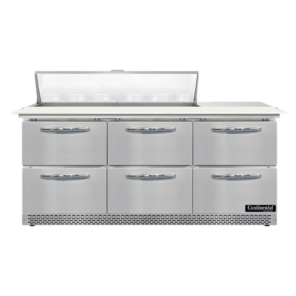 Continental Refrigerator SW72N12C-FB-D Sandwich Unit Front Breather 72"W