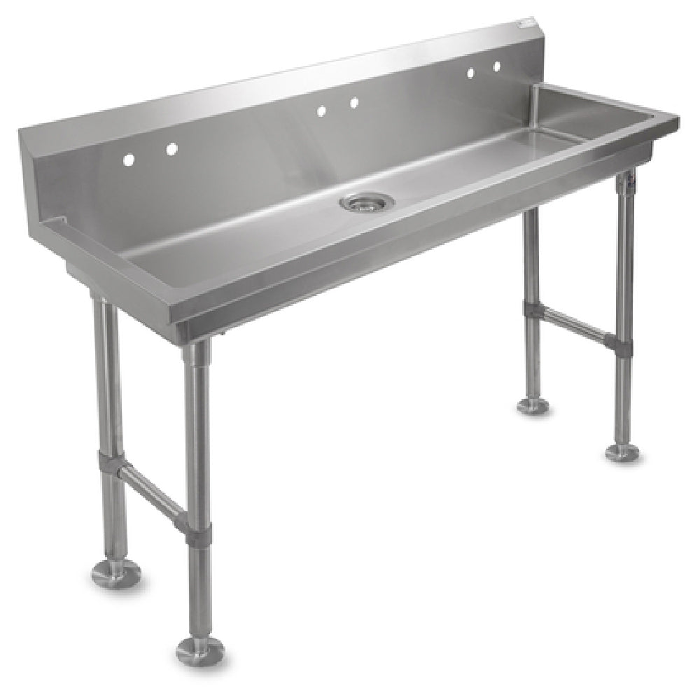 John Boos PBMSHS-F2-8020-X Multi-Station Handwash Sink Freestanding (4) Sets Of Splash Mount Faucet Holes With 4" Centers