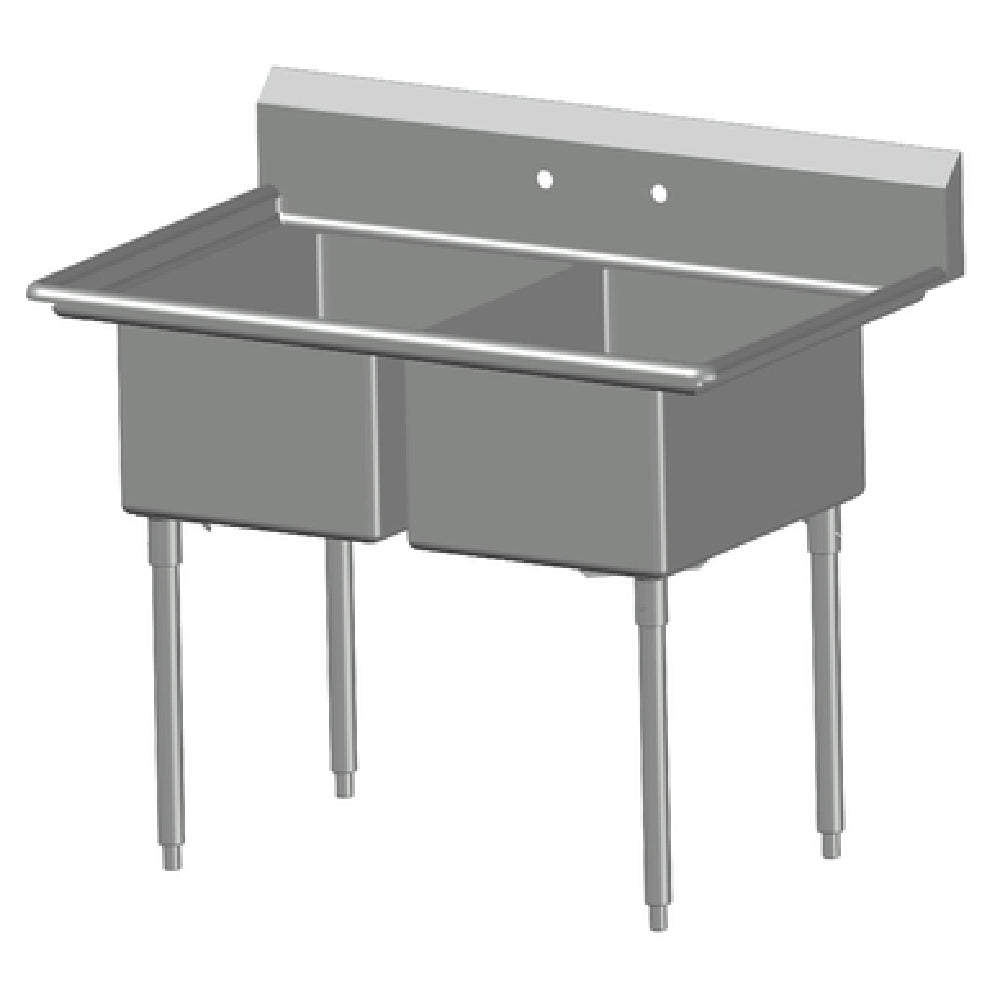 SPG 2N20 - Universal Stainless Sink, Two Compartment, 20" Front-to-back X 20" Wide Sink Compartment