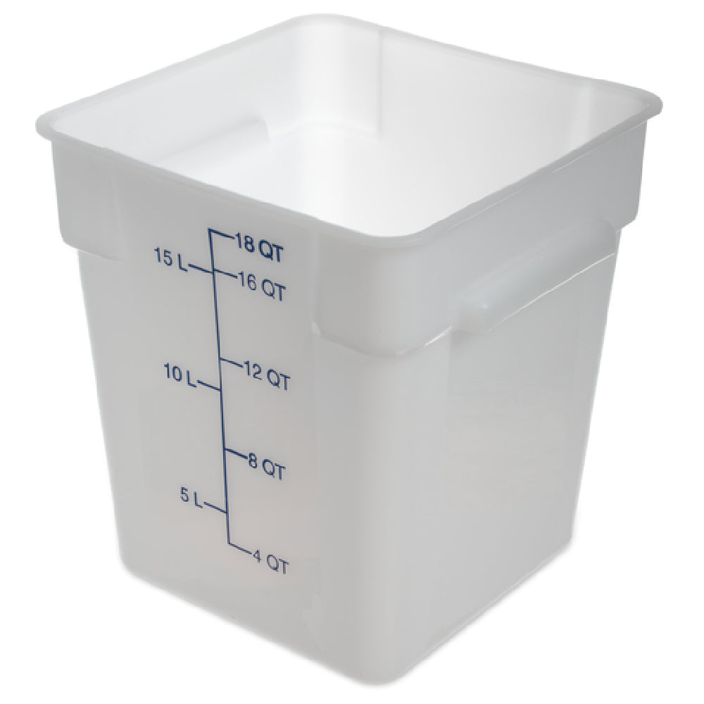 Carlisle 11965PE02 Carlisle Squares Food Storage Container 18 Qt. 11-1/8" X 12-5/8"H
