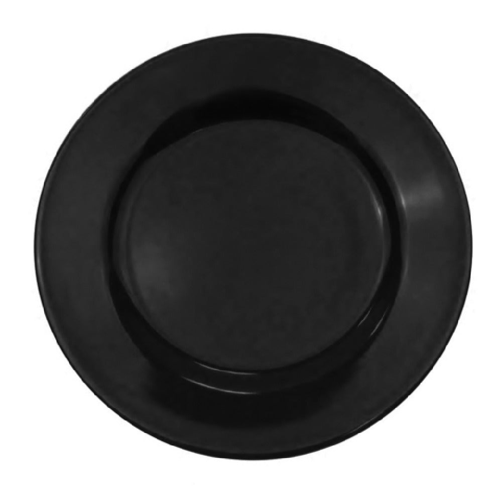 CAC China LV-7-BLK Las Vegas Plate 7-1/4" Dia. X 3/4"H Round