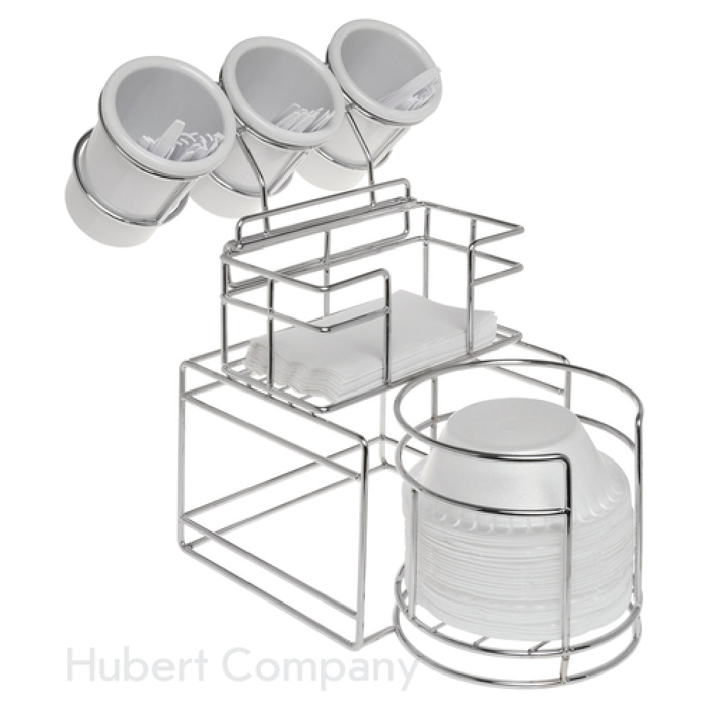 Hubert 27574 - Plate/Bowl/Napkin Holder, 14-7/16"L X 9-11/16"W X 11-1/3"H, Detachable Cylinder Holder