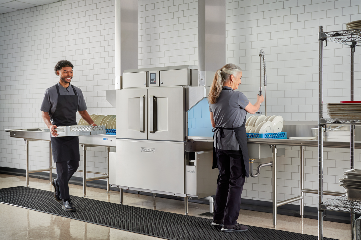 Hobart CL44-ADV+BUILDUP 44 Inch Conveyor Dishwasher with Automatic Soil Removal