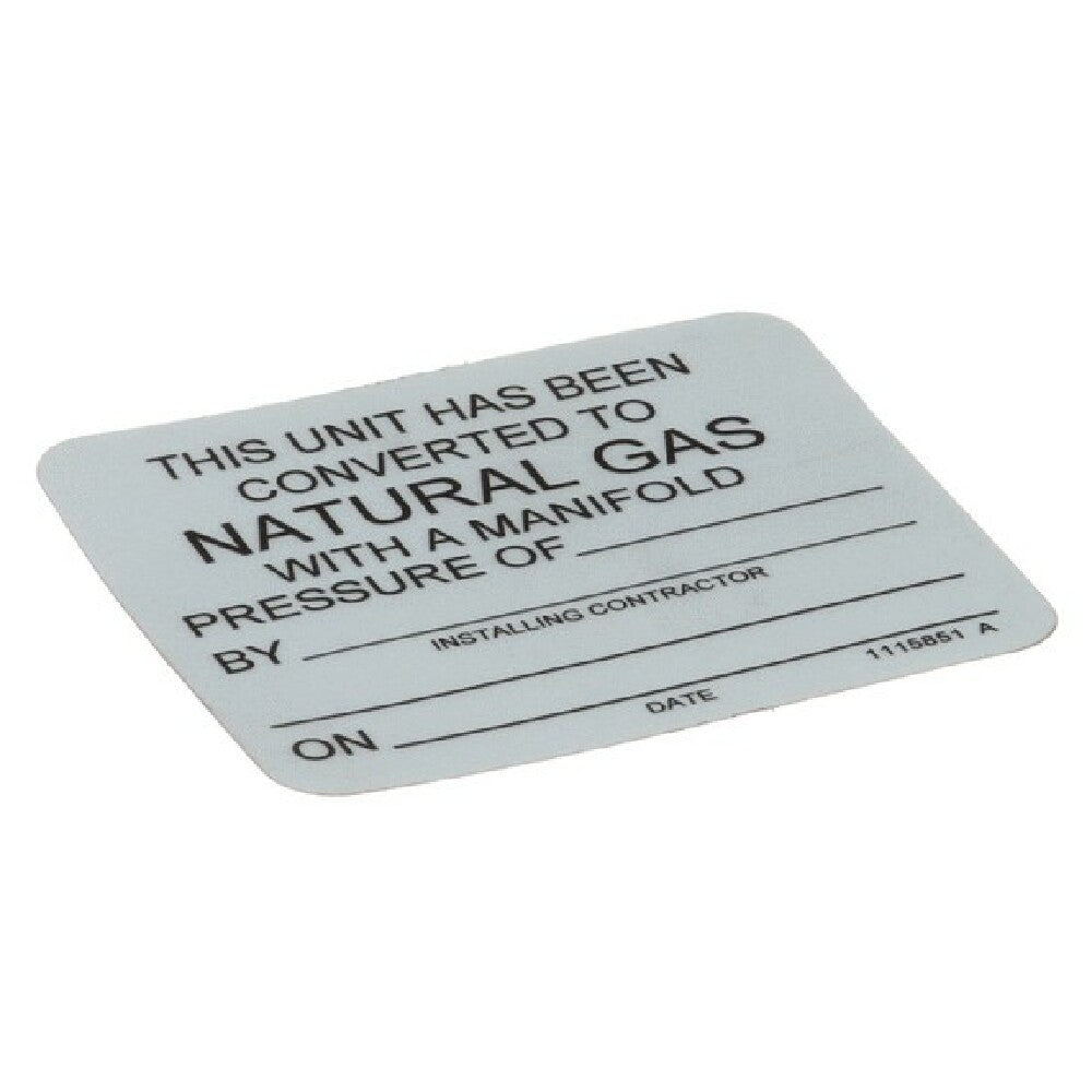 Cleveland 1115851 Label Propane To Natura L Gas C
