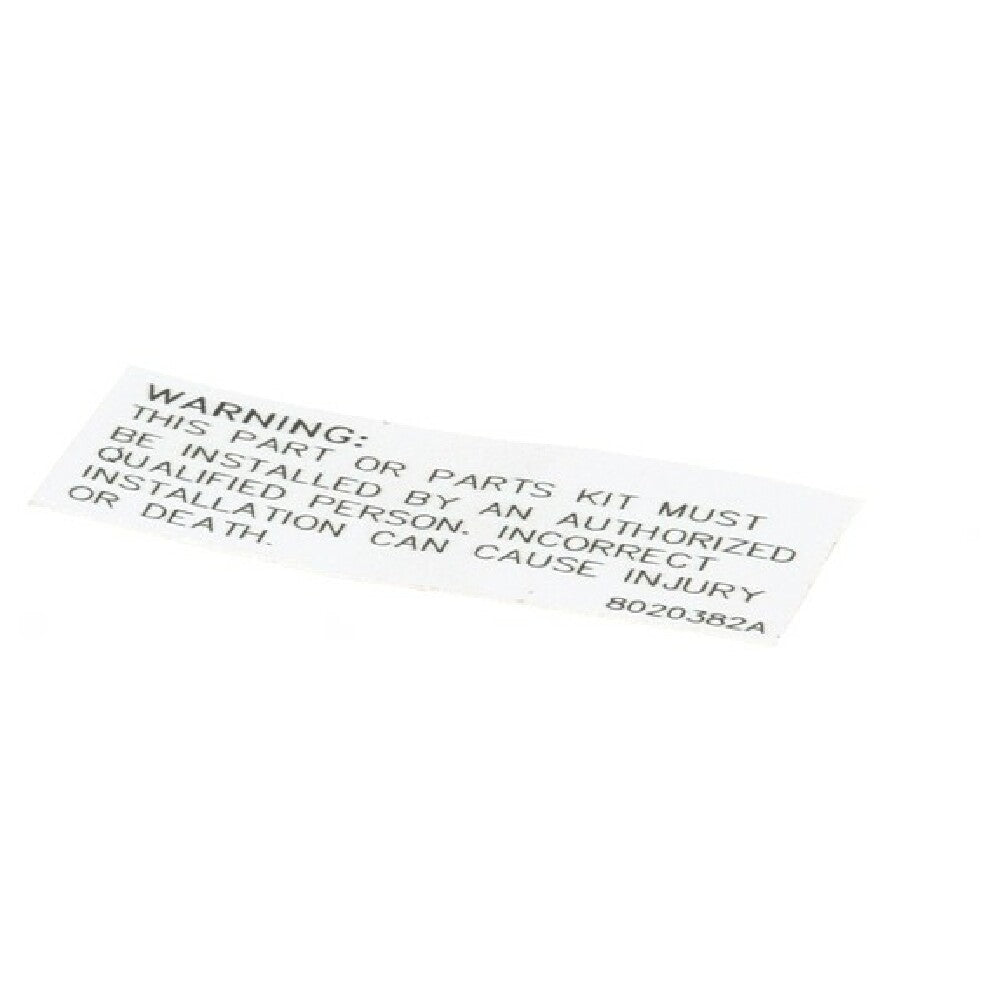 Frymaster 8020382 Label Gas Valve Convers Ion Kit