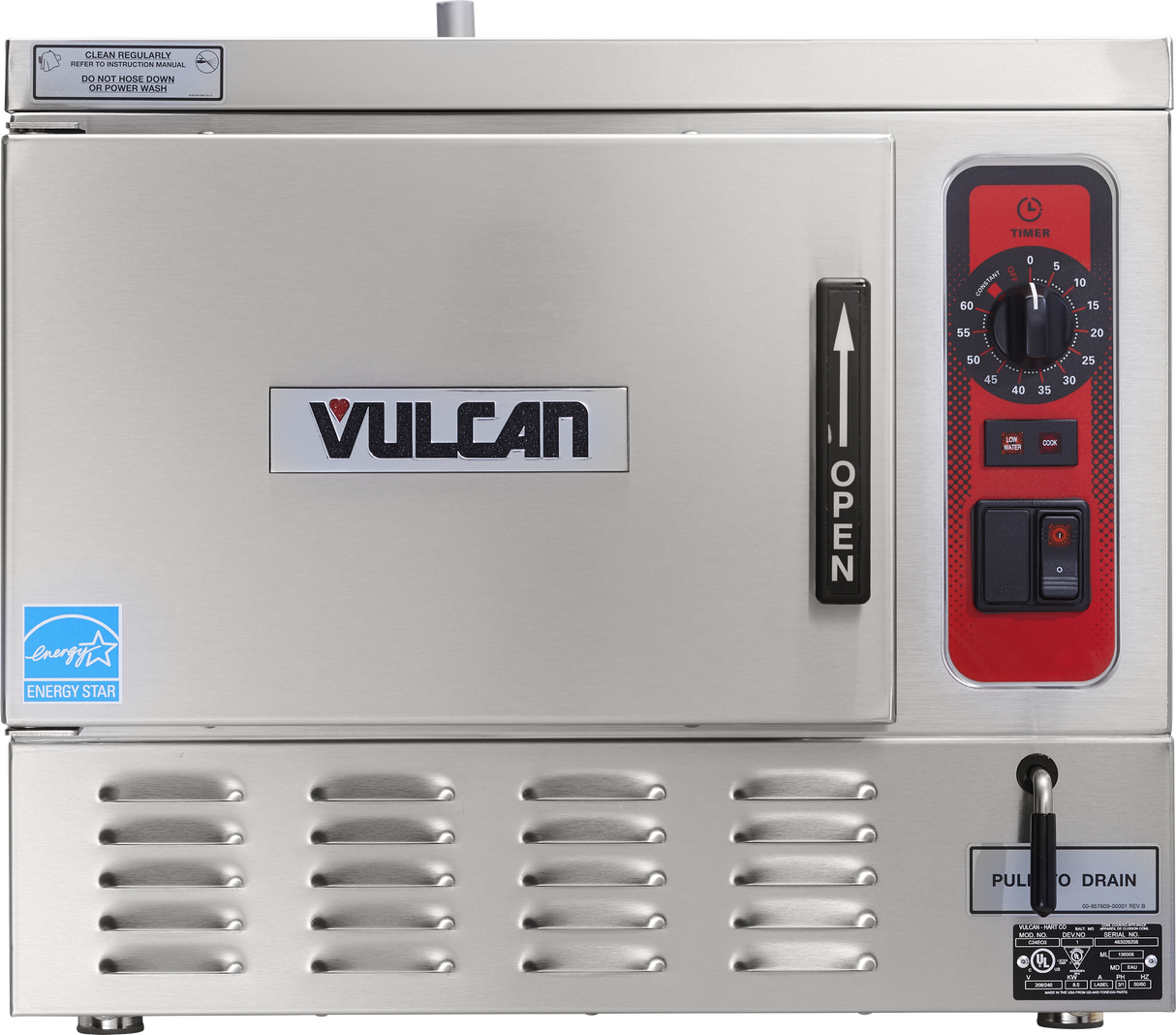 Vulcan C24EO3-QS-PLATINUM_240/50/60/3 24 Inch Electric Convection Steamer Boilerless Countertop