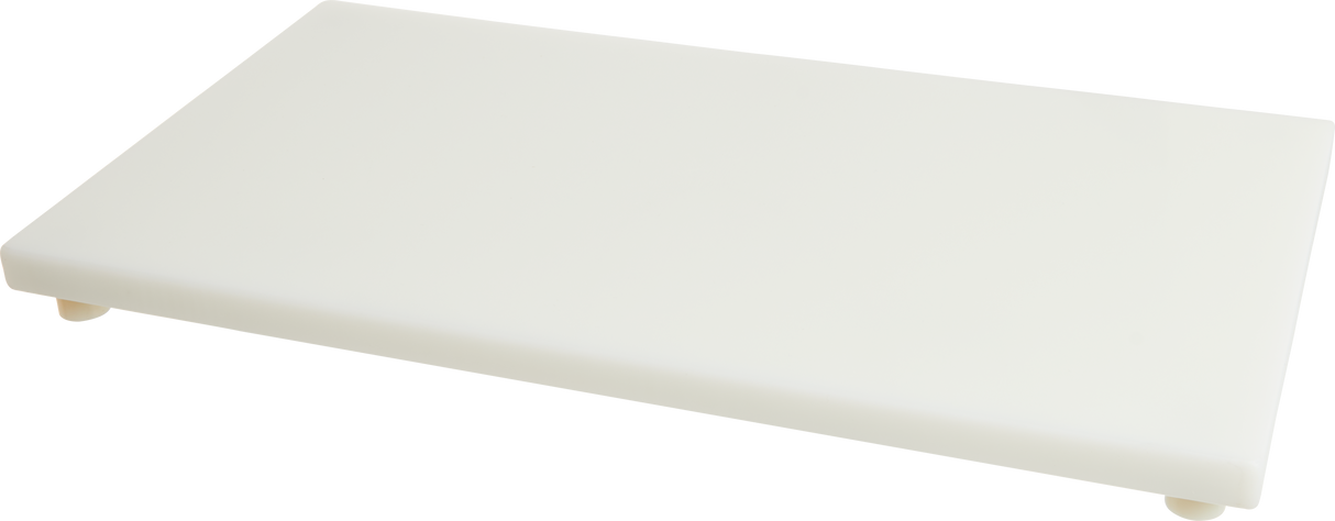 A rectangular, flat, white platform with slightly rounded edges and four short, stubby legs, resembling a minimalist low table or display stand—ideal for showcasing a single chamber Vacuum Packaging Machine or gas flush system.