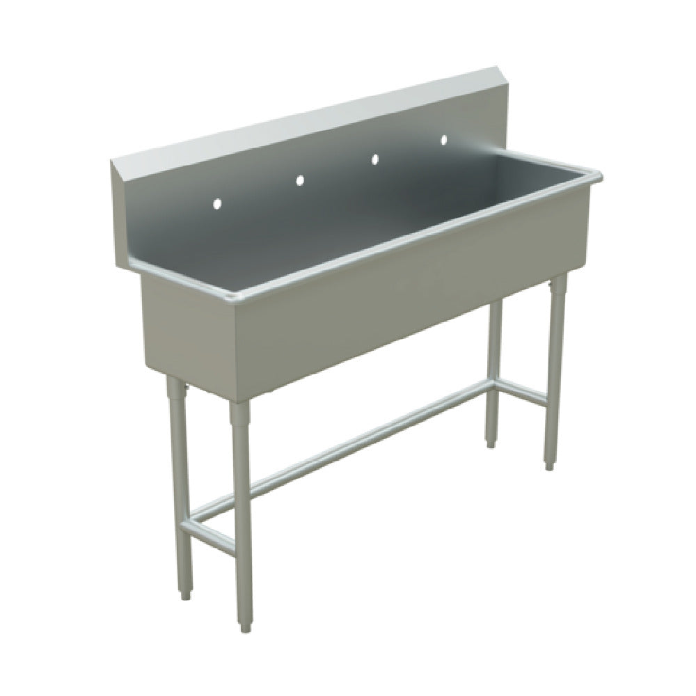 Winholt WS1T6914DP12-KT - Trough Sink, 17.4"W X 72"L X 49"H, 14"W X 36"L X 12"D Tub Dimensions