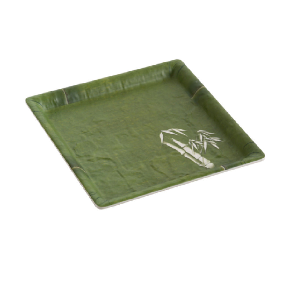 Yanco BA-108 Bamboo Style Plate 8"L X 8"W Square