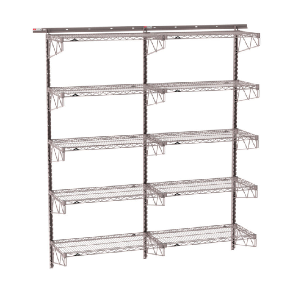Metro SW-1872K4-85-5TIER - SmartWall Tall Wall Shelving Kit, Double-wide, Five-tier