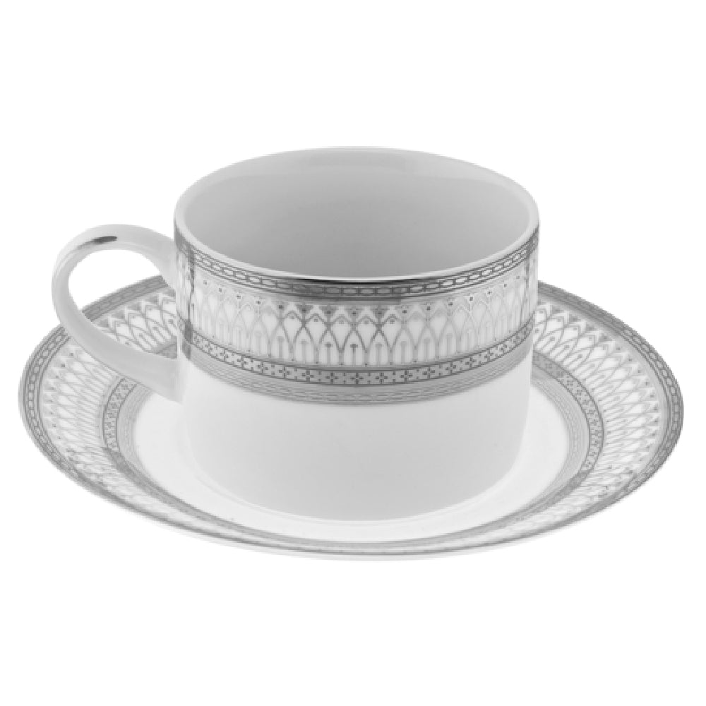 10 Strawberry St IRIANA-9SLV - Can Cup & Saucer Set, 8 Oz., Dishwasher Safe