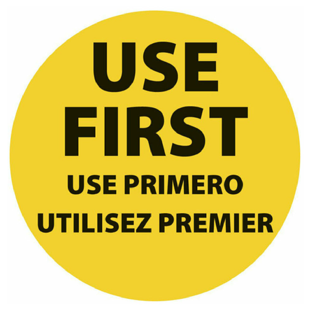 Hubert 76845 - Label, "Use First", 2" Dia.