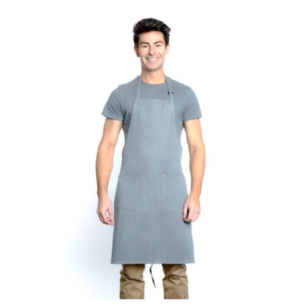 Empura 167BAADJGR - Bib Apron, 32" X 28", (2) Front Pockets