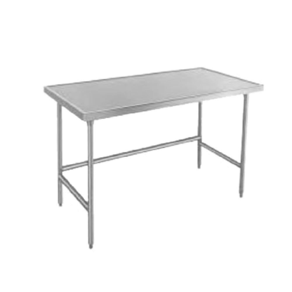 Advance Tabco TVLG-485 Work Table 60"W X 48"D 14 Gauge 304 Stainless Steel Top With Countertop Non Drip Edge