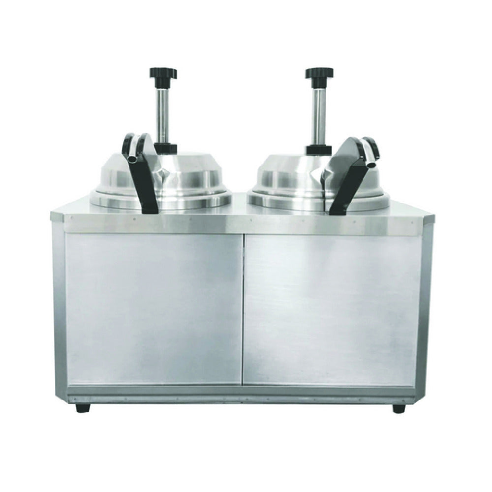 Hubert 29M-042 - Kratos Double Hot Topping Warmer And Dispenser, 3.5 Qt, Heated Spouts And Pumps