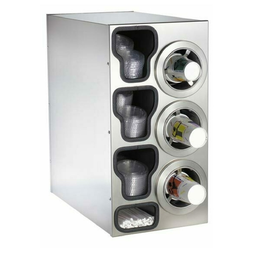 Dispense-Rite CTC-C-3RSS - Cup Dispensing Cabinet, Adjustable, (3) ADJ-2F On Right