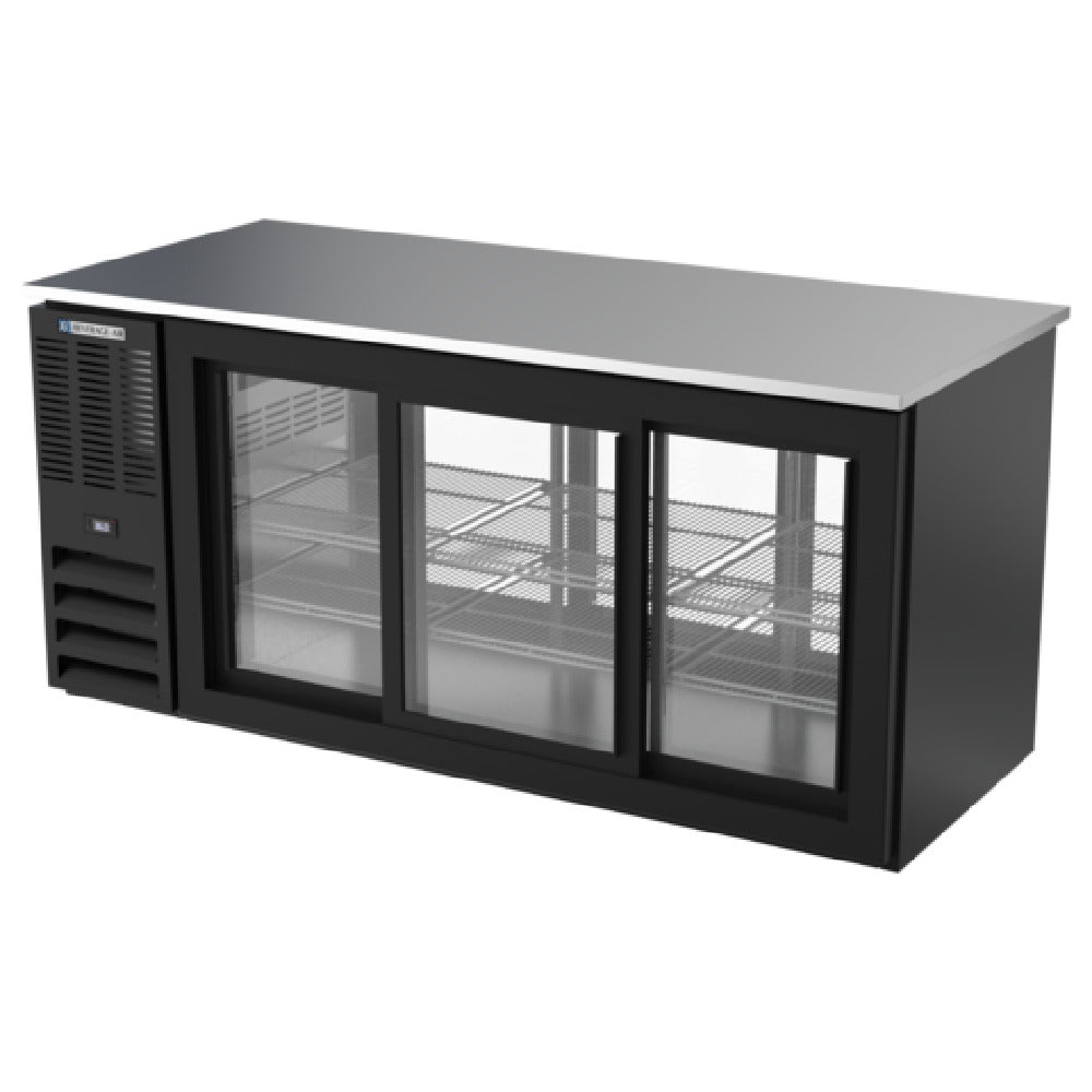 Beverage Air BB72HC-F-GS-PT-B - Refrigerated Pass-Thru Back Bar Food Rated Refrigerator