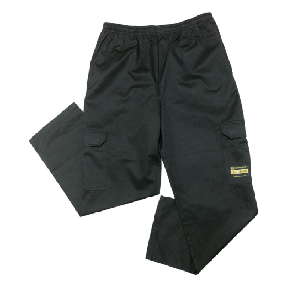Thunder Group CP109BK2XL Chef Regalia Cargo Chef Pants 2x-large 65/35 Poly/cotton