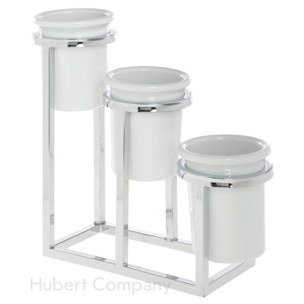 Hubert 38457 - Cerve Collection Flatware Cylinder Display/Stand, 3-tier, 5-1/5" X 14-4/5" X 12-3/10"H