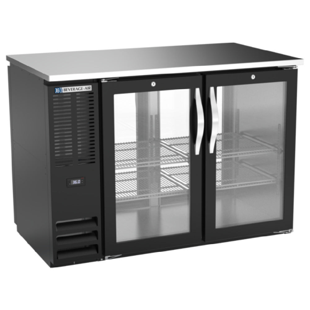 Beverage Air BBN48HC-FG-PT-B - Refrigerated Pass-Thru Back Bar Open Food Rated Refrigerator