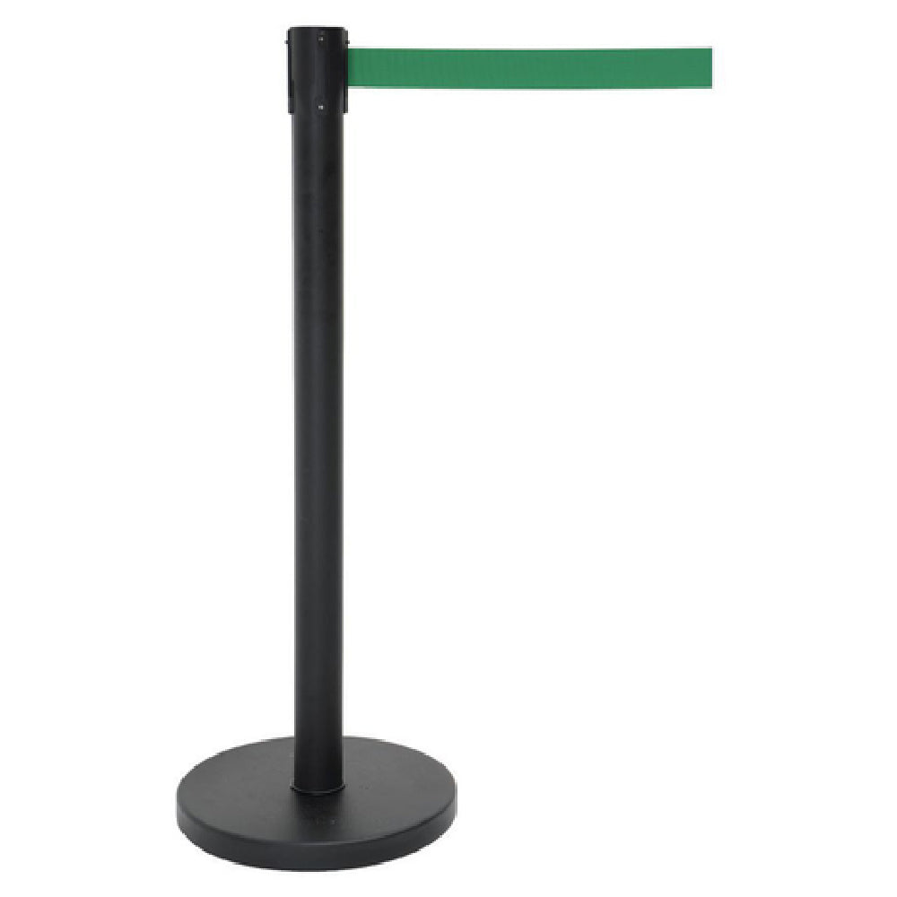 Hubert 73619 - Stanchion, Includes: (1) 40"H Post, (1) 14" Dia. Flat 30 Lb. Base With Protective Rubber Floor Guards & (1) 7' Green Belt