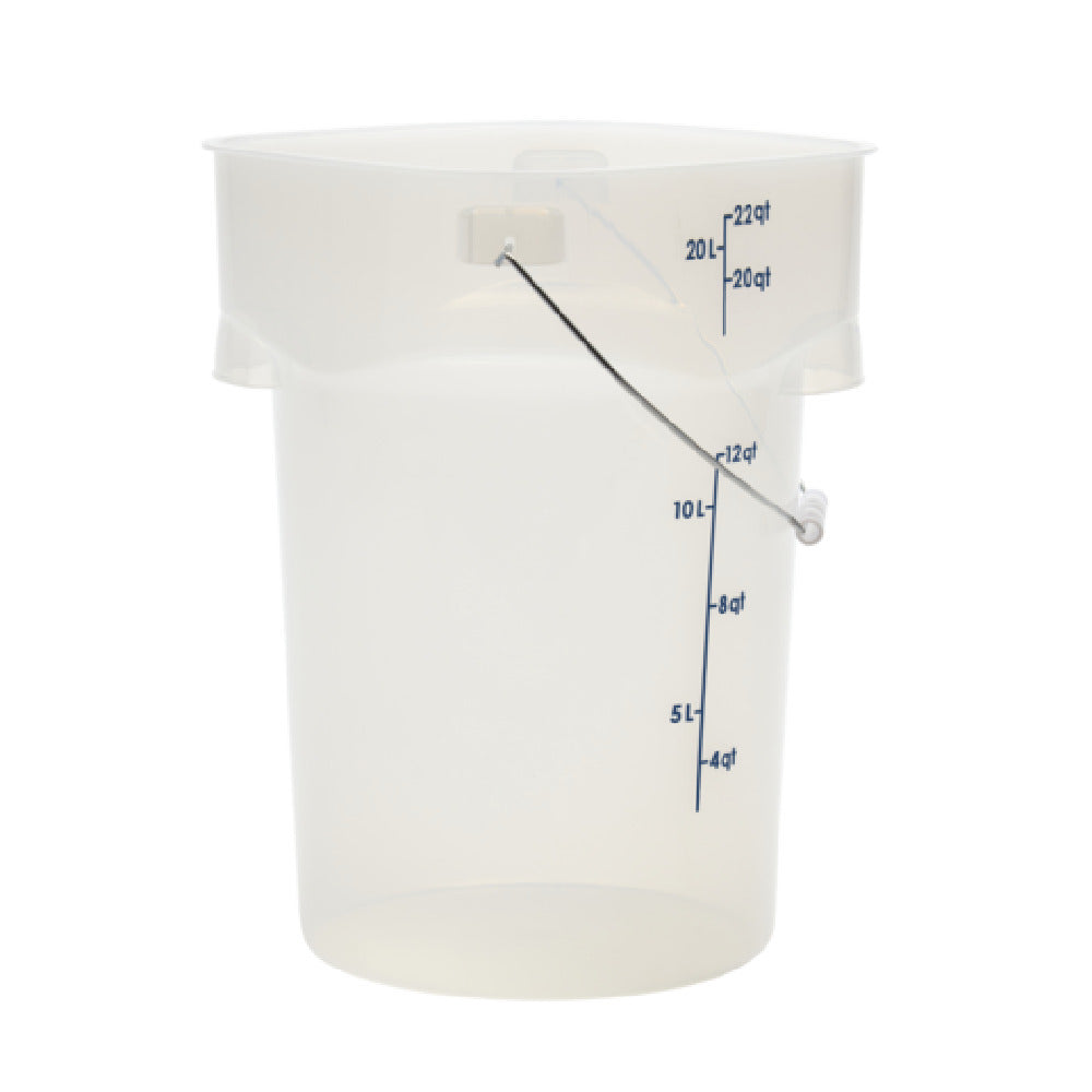 Cambro PWB22PROPP190 CamRound® FreshPro Pail With Bail 22 Qt. Capacity 11.4"L X 11.4"W X 16.2"H