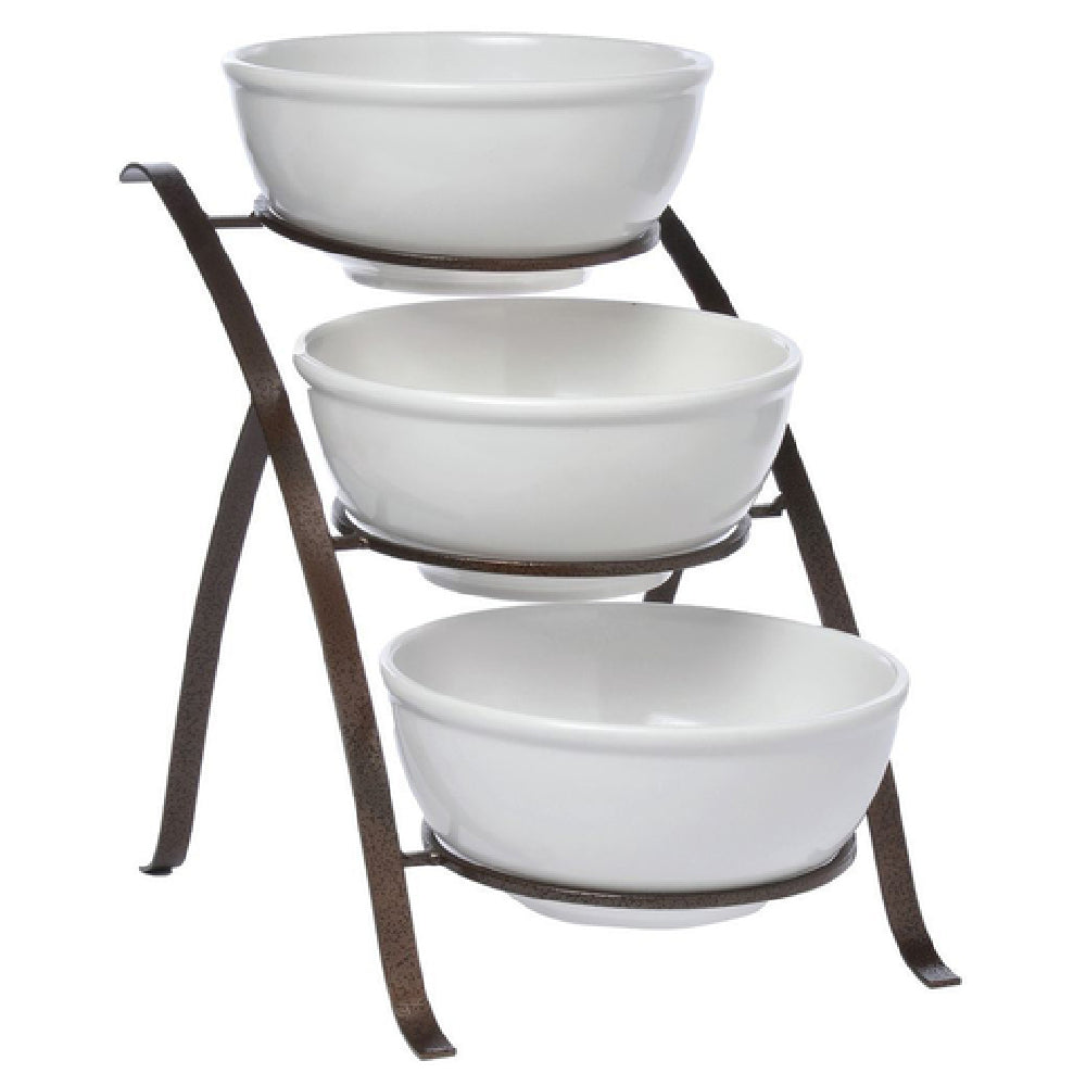 Hubert 13600 - X-Pressly Bamboo™ Bowl Stand, 3-tier, 12" X 17-1/2" X 16-1/2"H