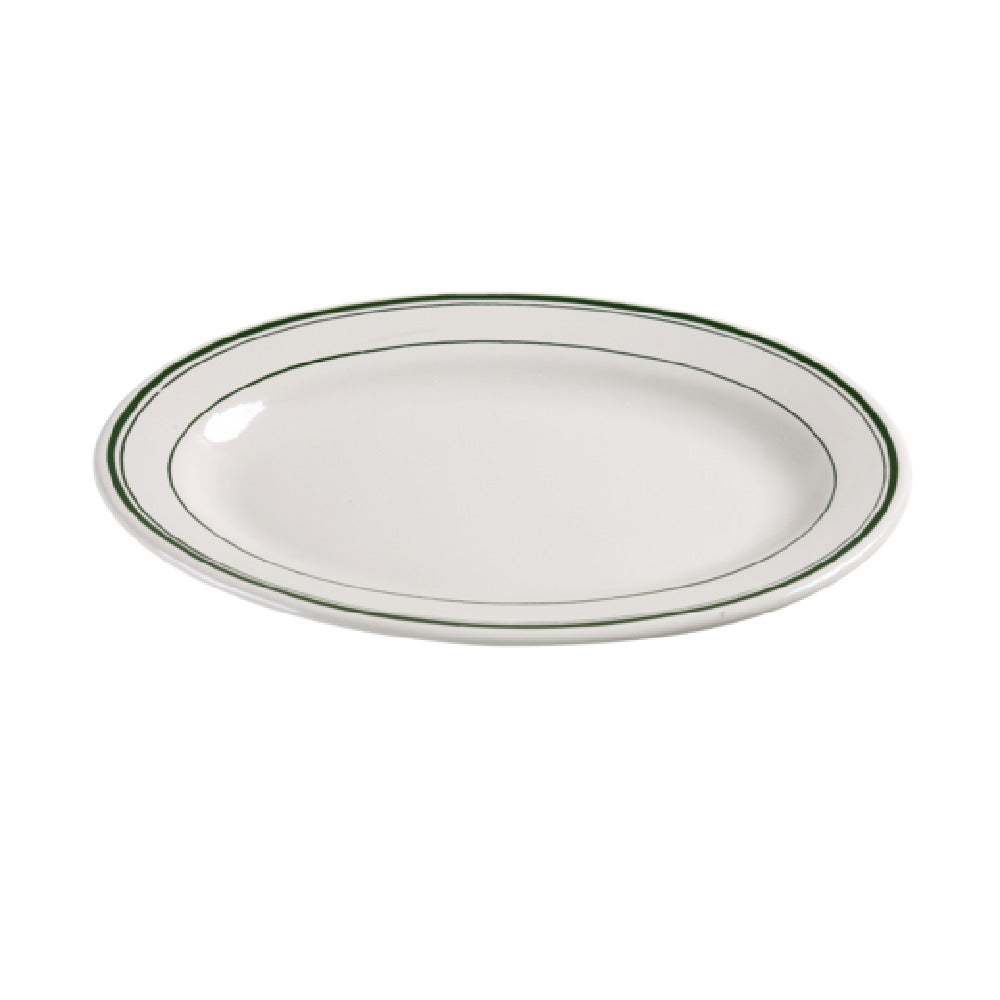 Yanco GB-12 Green Band Platter 10-3/8"L X 7-1/2"W Oval