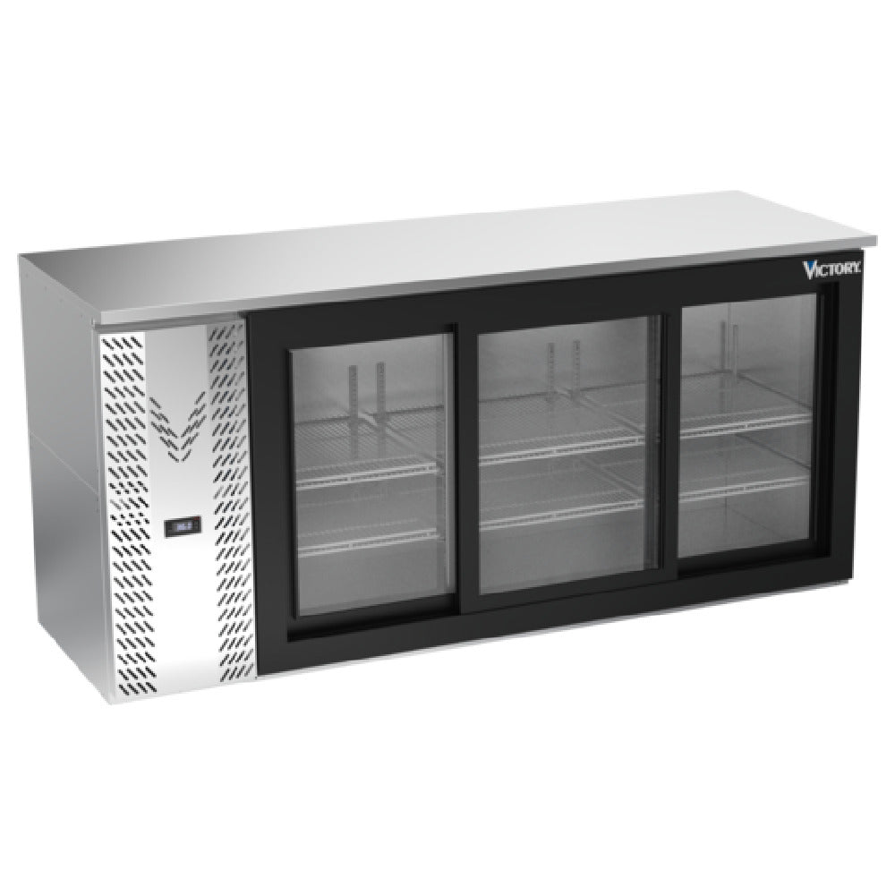 Victory VBBN72HC-F-GS-S - Back Bar Refrigerator, Food Rated, Three-section