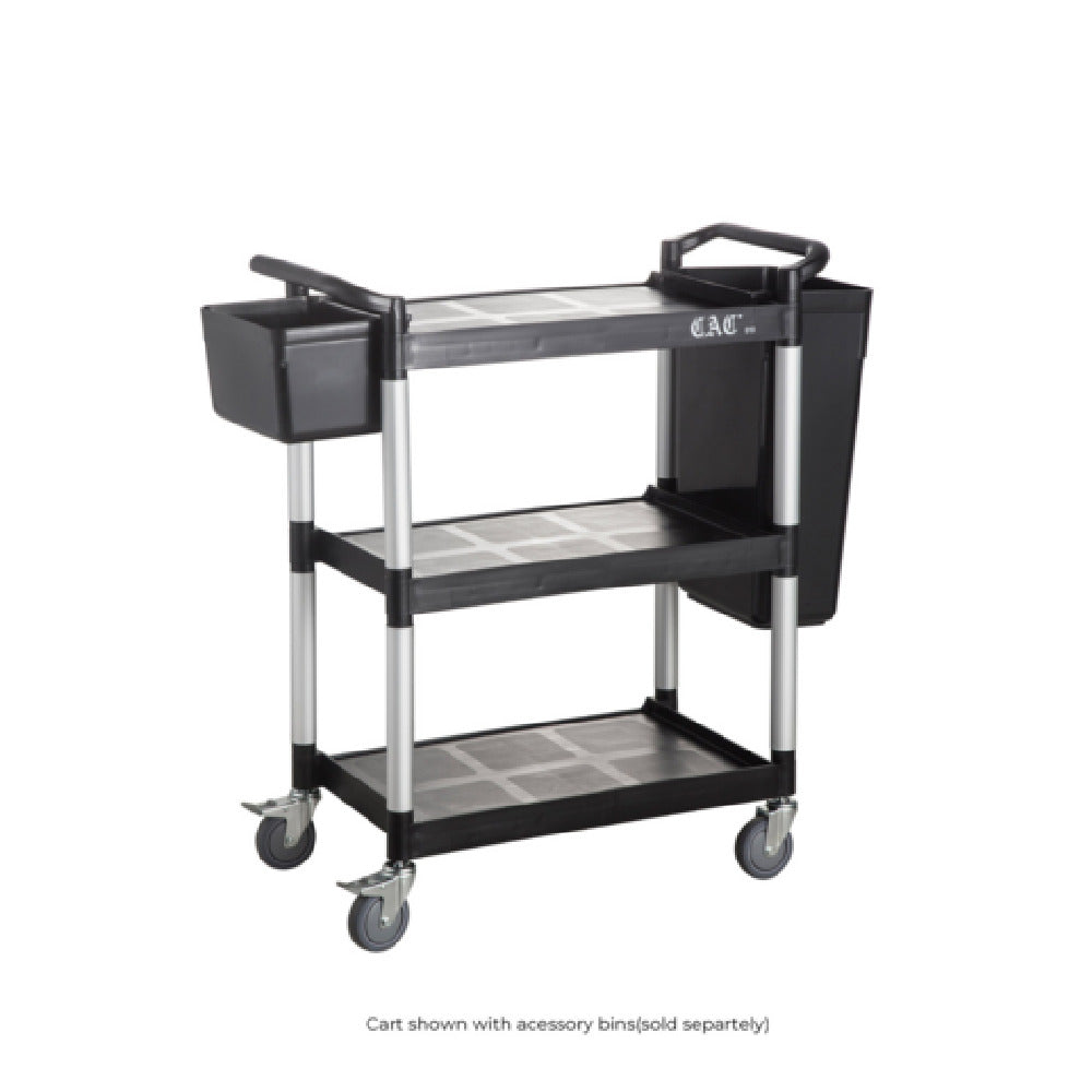 CAC China BTUC-17BK Utility Cart 31-7/8"L X 17-1/8"W X 35-7/8"H 3-tier