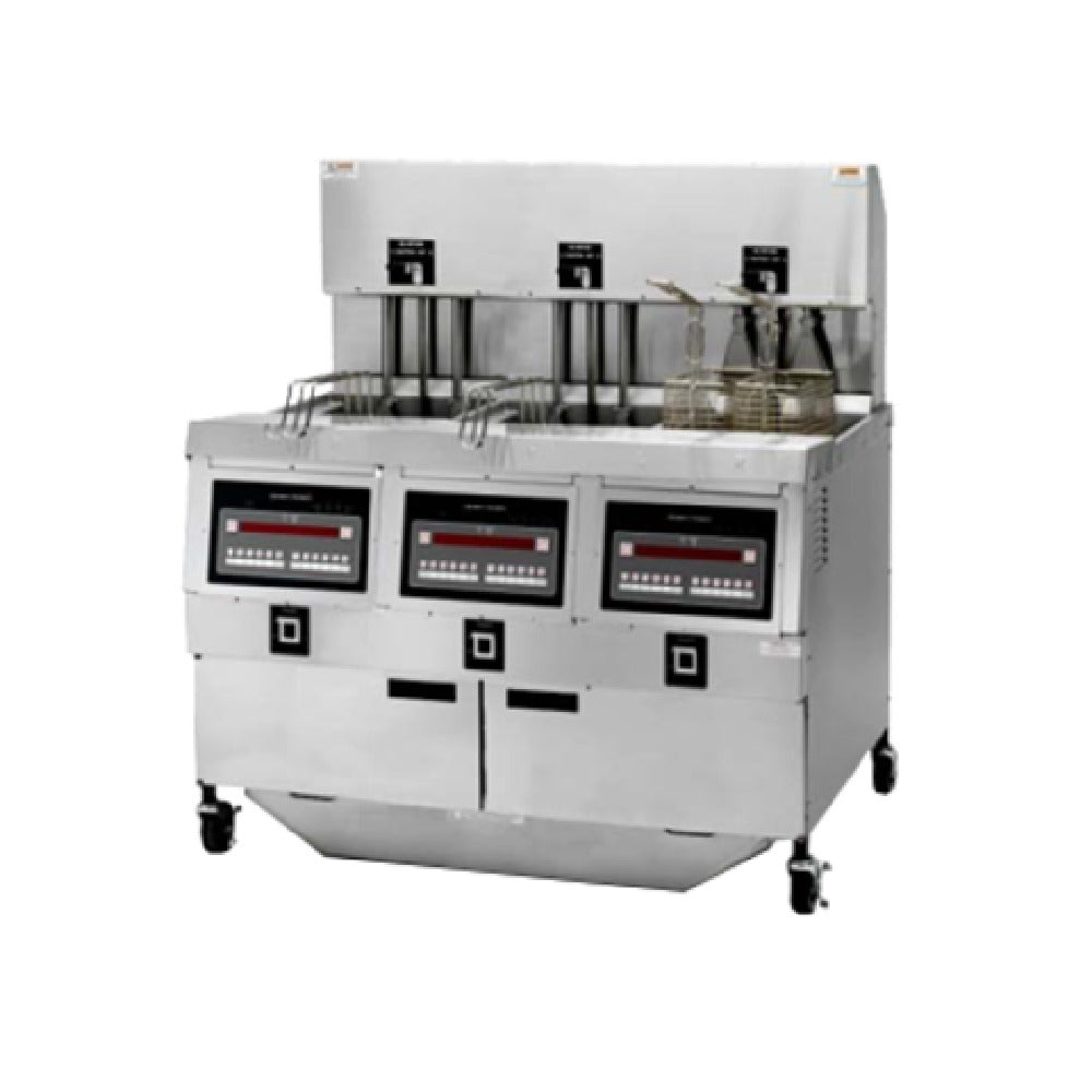 Henny Penny OGA323.04_NAT OGA-323 Gas Auto Lift Open Fryer 3 Wells COMPUTRON 8000 Controls