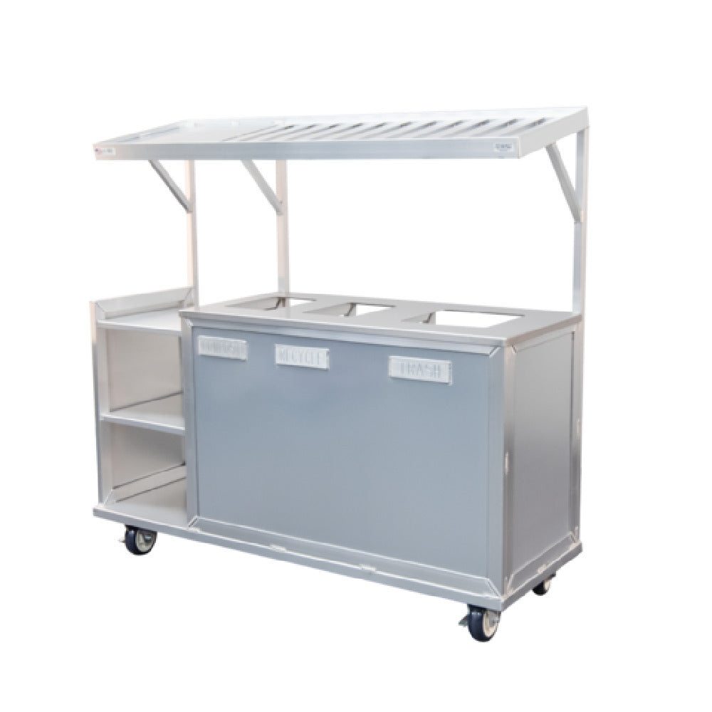 New Age Industrial 54238 Dish Zone Mobile Bussing Station Aluminum Indoor/outdoor