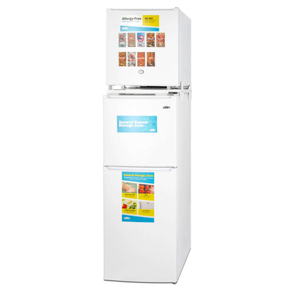 Summit AZRF7W Stacked Refrigerator/Freezer & All-Refrigerator One-section 18-3/4"W